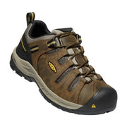 KEEN Utility Flint II Soft Toe Men's Work Shoes, Lightweight, Slip Resistant, Electrical Hazard Rated, Cascade Brown Golden Rod, 8.5 M, M-FLINT-II-SOFT
