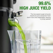 TUUMIIST TM-580SJ Cold Press Juicer, Slow Squeeze Technology, 5.3-Inch Extra-Large Feed Chute, 300W Motor, BPA-Free, Black
