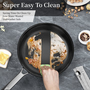 Innerwell 6Pc Stainless Steel Nonstick Ceramic Frying Pan Set with Glass Lids, Silver