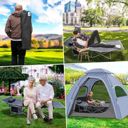 ZONETECH TA0004/2 Folding Classic Premium Outdoor Travel Camping Cot, Grey