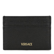 Versace Medusa Leather Card Holder, Black Gold