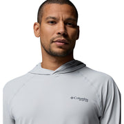 Columbia Men's PFG Solar Stream II Hoodie, Omni-Shade UV Protection, Omni-Wick Moisture-Wicking, Omni-Freeze Cooling, Cool Grey, Big Size, 215630