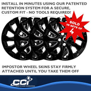 Coast To Coast Impostor Automotive Wheel Covers, Gloss Black, 16 Inch, 5 Double Spokes, Snap-On, ABS Plastic, Set of 4, IMP465BLK