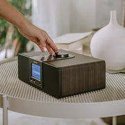 Sangean WFR-32 Internet Radio with Walnut Wooden Cabinet, Wi-Fi, Bluetooth, AUX Input, USB Playback, Digital Clock