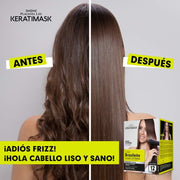 Be Natural Placenta Life Keratin Straightening and Split End Repair Mask Kit with Hyaluronic Acid, Formaldehyde Free, Frizz Reduction, Long-Lasting Smooth Hair, PLF01
