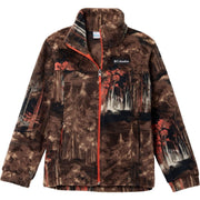 Columbia Boys Zing III Fleece Jacket, Tobacco Deschutrees Print, Medium, Polyester, Full Zipper, Elastic Cuffs, 161826