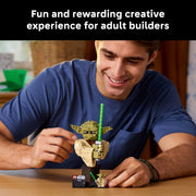 LEGO Star Wars Attack of the Clones Yoda Bust Building Set with Lightsaber, Display Stand, 399 Pieces, 75438