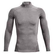 Under Armour ColdGear Armour Compression Mock Men's Compression Shirt, Dual-Layer Fabric, Charcoal Light Heather Black, Medium Tall, 1366072