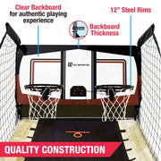 MD Sports BG130Y23001 EZ-Fold 2-Player 80.5 inch Arcade Basketball Game with Authentic PC Backboard, Multi-Color