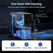 Simzlife Countertop Nugget Ice Maker, 40 lbs/24h Chewable Pellet Ice, 1.8L Removable Tank, Auto Self-Cleaning, LED Control Panel, Black, IM048-NBS