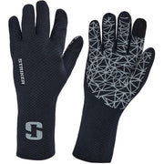 Striker Stealth Waterproof Goalie Gloves with Silicone Palm Grip, Tech Touch Fingertips, Extended Cuff, Black/Gray, Medium, 7231304