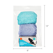 Vibrant Life Washable Dog Wraps for Male Dogs, Large, Super-Absorbent, Leak-Proof, Adjustable Velcro, 3 Count