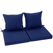 Ottowood Outdoor Deep Seat Cushions Set of 2 Water-Repellent Navy Blue 19x19x3 in 19869020239