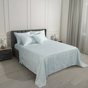 Serta SRS501325722-39 6-Piece 800 Thread Count Blue Botanical Cotton Rich Adult Bed Sheet Set, King - Deep Pocket