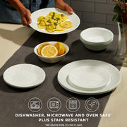 Corelle Vitrelle 18-Piece Dinnerware Set, Triple-Layer Chip and Crack Resistant Glass, Knox Pattern, Service for 6, 1150437