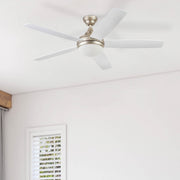 Prominence Home Ashby 52-Inch Champagne Ceiling Fan with LED Light, Remote Control, 5 Dual-Finish Blades, Tri-Mount Indoor