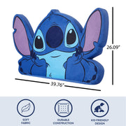 Disney Stitch Kids Figural Compressed Headboard, Twin Size, Peach Velvet Upholstered, Bed Frame Mount, WK323072
