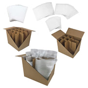 UBoxes Kitchen Moving Box Kit, 4 Small Boxes with Dish and Glass Foam Pouches, Dividers, Packing Paper, Tape, Dispenser, and Marker