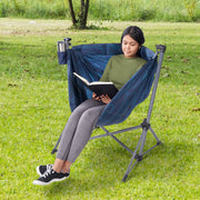 Ozark Trail Steel Folding Hammock Chair with Padded Foam Seat, Extra-Tough Nylon Fabric, Lightweight with Carry Bag, 38 x 37 x 33 in