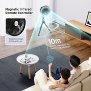 Marchpower 0606 Foldable Outdoor Pedestal Fan, 10-Inch Oscillating, Black