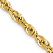 Bagatela 10K Yellow Gold Semi-Solid Rope Chain Necklace, 4.25 mm Width, 20 in, Lobster Claw Clasp, BA2710512