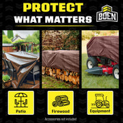 Boen Ultra Heavy-Duty Tarp, 20 ft x 30 ft, 16 Mil Thick Waterproof Brown Polyethylene BR16T-2030