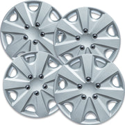 OxGord 15 Inch Silver Snap-On Hubcaps, 7 Spoke Design, Pack of 4, Compatible with 2003-2004 Honda Accord Standard Steel Wheels