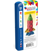 MAGNA-TILES 244026BO 26-Piece Travel Magnetic Construction Set - Bold Colors