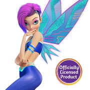 Playmates Toys Winx Club Tecna Fairy Doll, 10.5 in, Glitter Purple Outfit, Removable Digital Wings, Stylable Hair, 57816