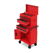 Hyper Tough 20-Inch Heavy Duty Steel Tool Chest, 300 lb Capacity, Red, Caster Wheels, 803-979-0194