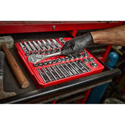 Milwaukee Electric Tool 48-22-9010 1/2 in. Drive SAE/Metric Ratchet and Socket Mechanics Tool Set (47-Piece)
