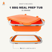 Drip-EZ Barbecue Prep Tub with Cutting Board - XL - Orange