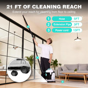 HAUSHOF 4 Gallon 5.5 Peak HP 4-in-1 Wet/Dry Upholstery Vacuum Cleaner and Blower Portable Shop Vac, Gray and White, HH25022AE