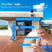 WEILAILIFE 2K Wireless Wi-Fi Solar Outdoor Security Camera with Rechargeable Battery, AI Human Detection, Night Vision, Dual Antenna, IP66 Waterproof, 2 Pack, WE-S2