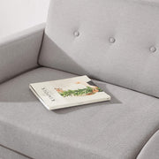 Mellow MLSF-AD-LG-3P Adair Mid-Century Modern Loveseat with Armrest Storage Pockets, Light Grey