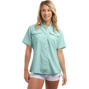 Pelagic Keys Short-Sleeve Fishing Shirt for Ladies - Tropical Aqua - S