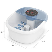 MaxKare XKAM-SPA18 Foot Spa Bath Massager with Digital Temperature Control, Bubble and Vibration Massage, 16 Detachable Rollers, Blue