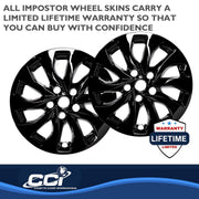 Coast To Coast Impostor Automotive Wheel Covers, Gloss Black, 16 Inch, 5 Double Spokes, Snap-On, ABS Plastic, Set of 4, IMP465BLK