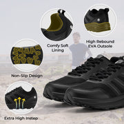 FitVille Mens Wide Trail Running Shoes, Breathable Mesh Upper, EVA Cushioned Midsole, Arch Support, Black, Size 11.5 V1