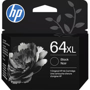 HP N9J92AN#140 64XL Tri-Color Original Ink Cartridge, High Yield 415 Pages, Compatible with HP Tango Printer X, Eco-Friendly Design, Black Noir