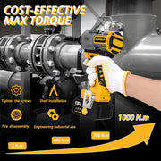 VERSTARLIN 1000N.m(740ft-lbs) Cordless Impact Wrench, 1/2 Inch High Torque Brushless 21V Impact Gun w/ 2 x 4.0Ah Battery