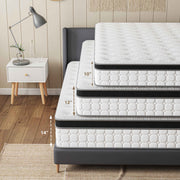 Tvdfgts 12 Inch Queen Hybrid Mattress with Cooling Gel Memory Foam, Individually Pocketed Coils, Medium-Firm, Breathable 3D Knitted Fabric