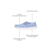 HEYDUDE Wendy Funk Friendship Lace Slip-On Loafers, Navy Blue, Size 7