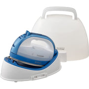 Panasonic Steam Iron, Cordless 360-Degree Freestyle, Double-Tipped Nickel-Coated Soleplate, Anti-Calc System, Power Base with Retractable Cord and Carrying Case, Blue, NI-QL1000A