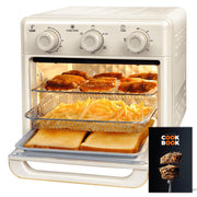 MFVV 10.6QT Toaster Oven Air Fryer Combo, 1000W, 3-Layer Cooking, 6 Functions, Milky White, ATS-10K