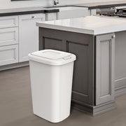 Hefty HFTCOM-2166000 13.3 gal Touch Lid Plastic Kitchen Trash Can, 2 Pack, White