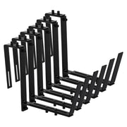 Coofit Planter Box Brackets, Adjustable Heavy Duty Metal Flower Box Holders, Rust-Resistant Powder-Coated Black, Set of 6
