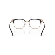 Ray-Ban New Clubmaster RX7216 Square Prescription Eyewear Frames, Dark Grey on Rose Gold, 53 mm