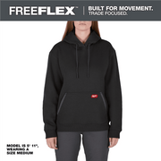 Milwaukee Freeflex Women's Pullover Hoodie, Midweight Cotton/Poly Fleece, Black, Large, F251B-L