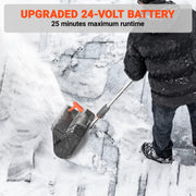 VOLTASK Cordless Snow Shovel, 24V 550W Motor, 13-Inch Clearing Width, Adjustable Directional Plate, 4.0Ah Lithium Battery, Quick Charger, Black